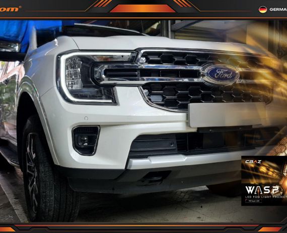 Độ đèn bi gầm Ford everest 2023 - Wasp Led Fog light cực sang và sáng